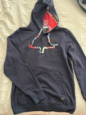 Kimes Ranch Navy Hoodie with Red Striped Hood
